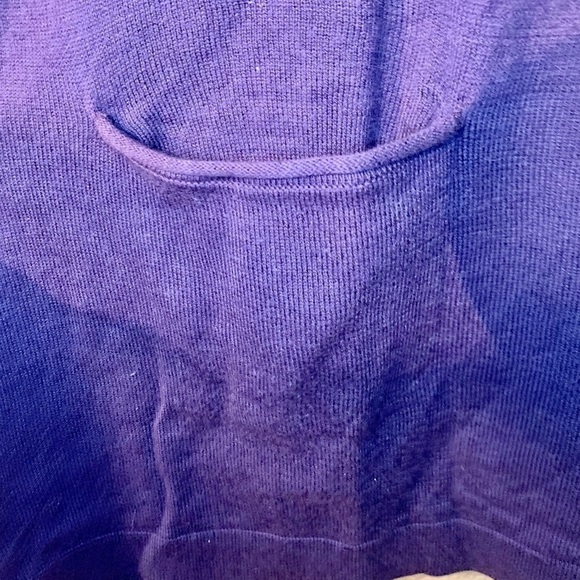 NEW Smock-Style Sweater Medium Newport News Purple Beautiful Pocket 100% Cotton - Picture 8 of 16